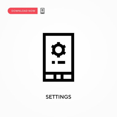 Ayarlar Basit vektör simgesi. Web sitesi veya mobil uygulama için modern, basit düz vektör çizimi