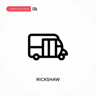Rickshaw Basit vektör simgesi. Web sitesi veya mobil uygulama için modern, basit düz vektör çizimi