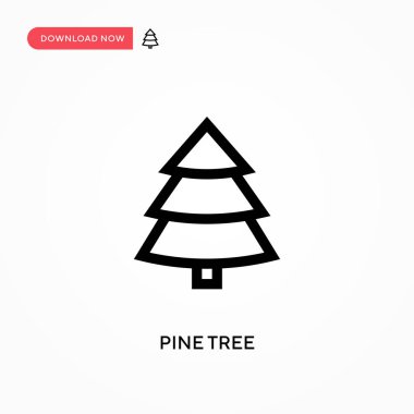 Çam ağacı basit vektör simgesi. Web sitesi veya mobil uygulama için modern, basit düz vektör çizimi