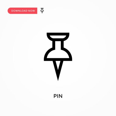 Pin Basit vektör simgesi. Web sitesi veya mobil uygulama için modern, basit düz vektör çizimi