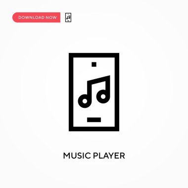 Müzik çalar Basit vektör simgesi. Web sitesi veya mobil uygulama için modern, basit düz vektör çizimi