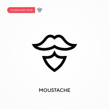Bıyık Basit vektör simgesi. Web sitesi veya mobil uygulama için modern, basit düz vektör çizimi