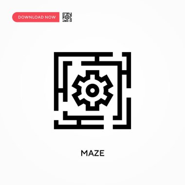 Maze Basit vektör simgesi. Web sitesi veya mobil uygulama için modern, basit düz vektör çizimi