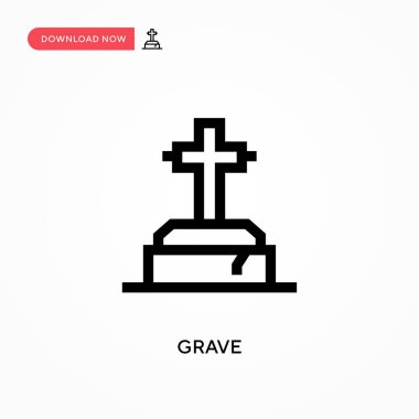 Grave Simple vektör simgesi. Web sitesi veya mobil uygulama için modern, basit düz vektör çizimi