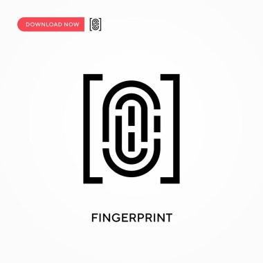 Parmak izi basit vektör simgesi. Web sitesi veya mobil uygulama için modern, basit düz vektör çizimi