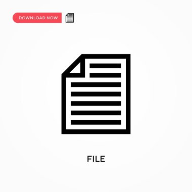 Dosya Basit vektör simgesi. Web sitesi veya mobil uygulama için modern, basit düz vektör çizimi