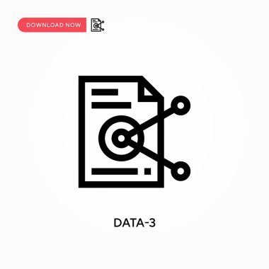 Veri-3 basit vektör simgesi. Web sitesi veya mobil uygulama için modern, basit düz vektör çizimi