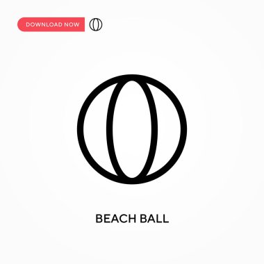 Plaj topu basit vektör simgesi. Web sitesi veya mobil uygulama için modern, basit düz vektör çizimi