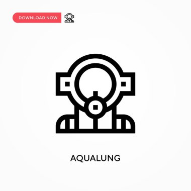 Aqualung Basit vektör simgesi. Web sitesi veya mobil uygulama için modern, basit düz vektör çizimi