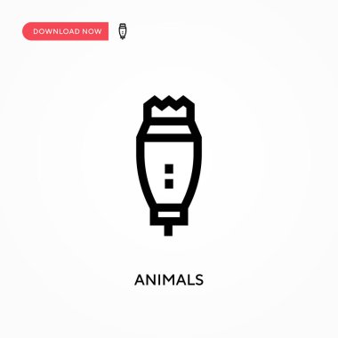 Hayvanlar basit vektör simgesi. Web sitesi veya mobil uygulama için modern, basit düz vektör çizimi
