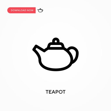 Çaydanlık Basit vektör simgesi. Web sitesi veya mobil uygulama için modern, basit düz vektör çizimi