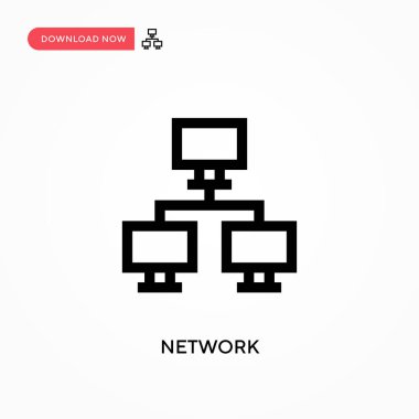 Ağ Basit vektör simgesi. Web sitesi veya mobil uygulama için modern, basit düz vektör çizimi