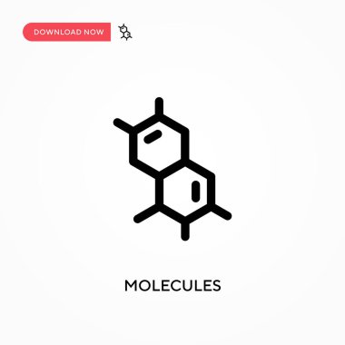 Moleküller basit vektör simgesi. Web sitesi veya mobil uygulama için modern, basit düz vektör çizimi