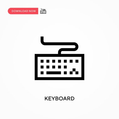 Klavye Basit vektör simgesi. Web sitesi veya mobil uygulama için modern, basit düz vektör çizimi