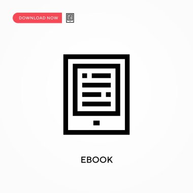 Ebook Basit vektör simgesi. Web sitesi veya mobil uygulama için modern, basit düz vektör çizimi
