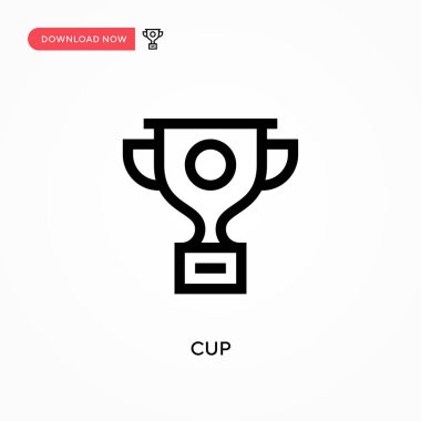 Kupa basit vektör simgesi. Web sitesi veya mobil uygulama için modern, basit düz vektör çizimi