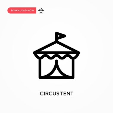 Sirk çadırı basit vektör simgesi. Web sitesi veya mobil uygulama için modern, basit düz vektör çizimi