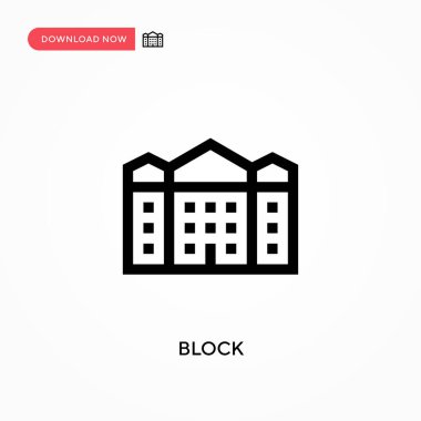 Basit vektör simgesini engelle. Web sitesi veya mobil uygulama için modern, basit düz vektör çizimi