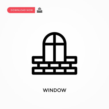 Pencere Basit vektör simgesi. Web sitesi veya mobil uygulama için modern, basit düz vektör çizimi