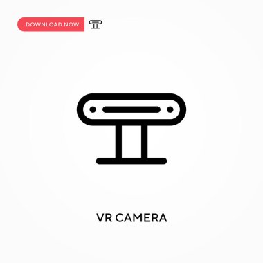 Vr kamera basit vektör simgesi. Web sitesi veya mobil uygulama için modern, basit düz vektör çizimi