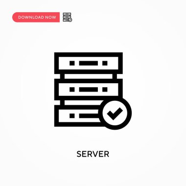 Sunucu Basit vektör simgesi. Web sitesi veya mobil uygulama için modern, basit düz vektör çizimi