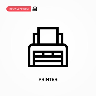 Yazıcı Basit vektör simgesi. Web sitesi veya mobil uygulama için modern, basit düz vektör çizimi