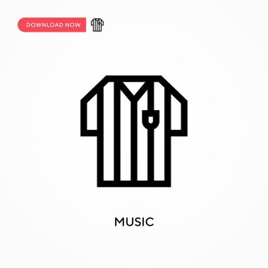 Müzik basit vektör simgesi. Web sitesi veya mobil uygulama için modern, basit düz vektör çizimi