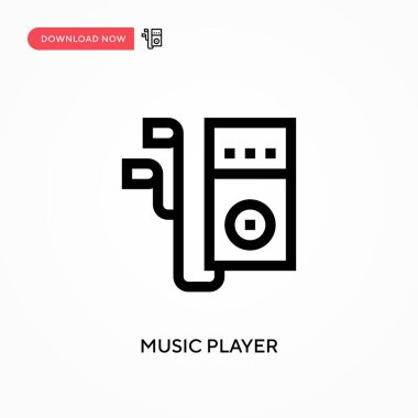 Müzik çalar Basit vektör simgesi. Web sitesi veya mobil uygulama için modern, basit düz vektör çizimi