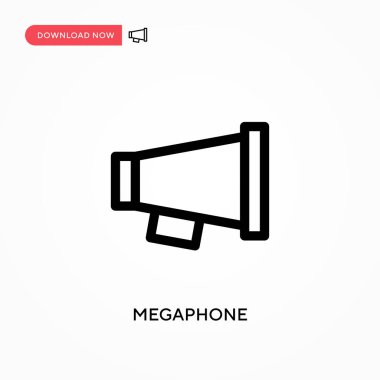 Megafon basit vektör simgesi. Web sitesi veya mobil uygulama için modern, basit düz vektör çizimi