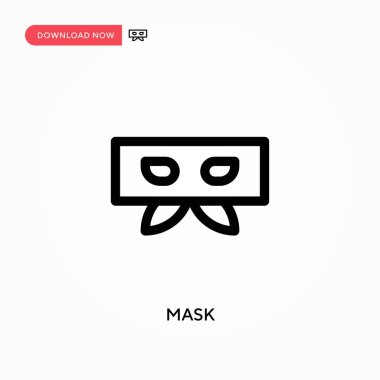 Maske Basit vektör simgesi. Web sitesi veya mobil uygulama için modern, basit düz vektör çizimi