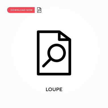 Loupe Basit vektör simgesi. Web sitesi veya mobil uygulama için modern, basit düz vektör çizimi
