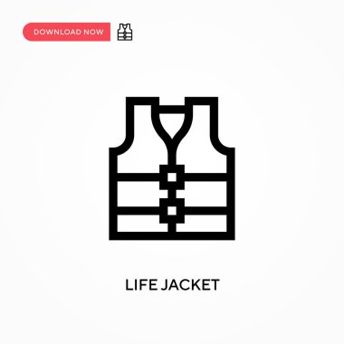 Can yeleği basit vektör simgesi. Web sitesi veya mobil uygulama için modern, basit düz vektör çizimi