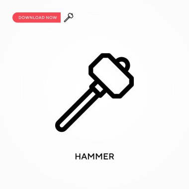 Hammer Basit vektör simgesi. Web sitesi veya mobil uygulama için modern, basit düz vektör çizimi