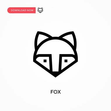 Fox Basit vektör simgesi. Web sitesi veya mobil uygulama için modern, basit düz vektör çizimi