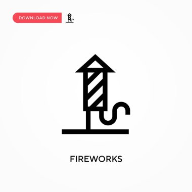 Havai fişekler basit vektör simgesi. Web sitesi veya mobil uygulama için modern, basit düz vektör çizimi