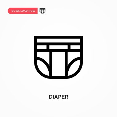 Bebek bezi basit vektör simgesi. Web sitesi veya mobil uygulama için modern, basit düz vektör çizimi