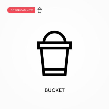 Kova Basit vektör simgesi. Web sitesi veya mobil uygulama için modern, basit düz vektör çizimi