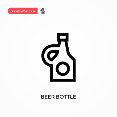 Bira şişesi. Basit vektör ikonu. Web sitesi veya mobil uygulama için modern, basit düz vektör çizimi
