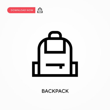 Sırt çantası Basit vektör simgesi. Web sitesi veya mobil uygulama için modern, basit düz vektör çizimi