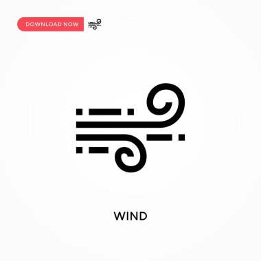 Rüzgâr Basit vektör simgesi. Web sitesi veya mobil uygulama için modern, basit düz vektör çizimi