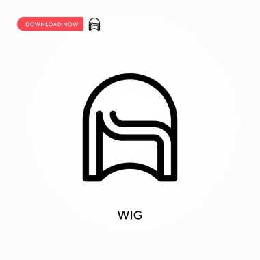 Peruk Basit vektör simgesi. Web sitesi veya mobil uygulama için modern, basit düz vektör çizimi