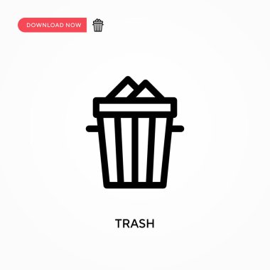 Çöp Basit vektör simgesi. Web sitesi veya mobil uygulama için modern, basit düz vektör çizimi