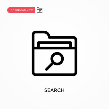 Basit vektör simgesini ara. Web sitesi veya mobil uygulama için modern, basit düz vektör çizimi