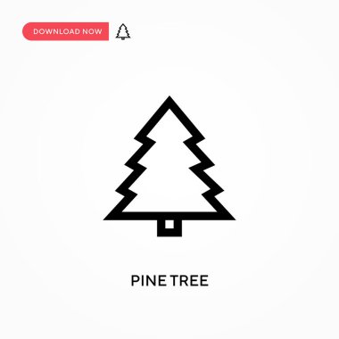 Çam ağacı basit vektör simgesi. Web sitesi veya mobil uygulama için modern, basit düz vektör çizimi