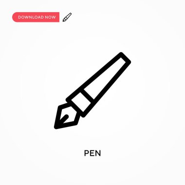Kalem Basit vektör simgesi. Web sitesi veya mobil uygulama için modern, basit düz vektör çizimi