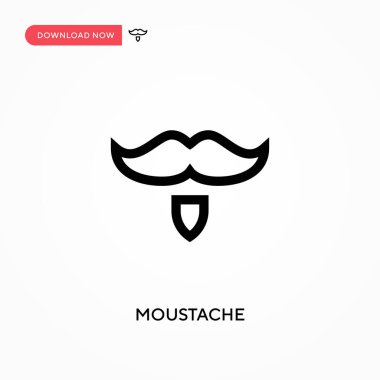 Bıyık Basit vektör simgesi. Web sitesi veya mobil uygulama için modern, basit düz vektör çizimi