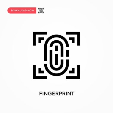 Parmak izi basit vektör simgesi. Web sitesi veya mobil uygulama için modern, basit düz vektör çizimi