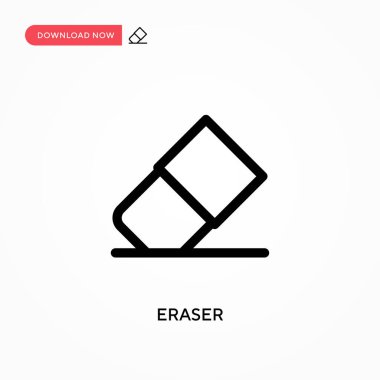 Silgi Basit vektör simgesi. Web sitesi veya mobil uygulama için modern, basit düz vektör çizimi