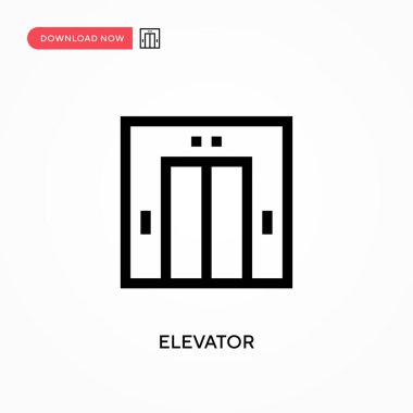Asansör basit vektör simgesi. Web sitesi veya mobil uygulama için modern, basit düz vektör çizimi
