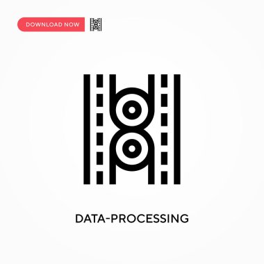 Veri işleme basit vektör simgesi. Web sitesi veya mobil uygulama için modern, basit düz vektör çizimi